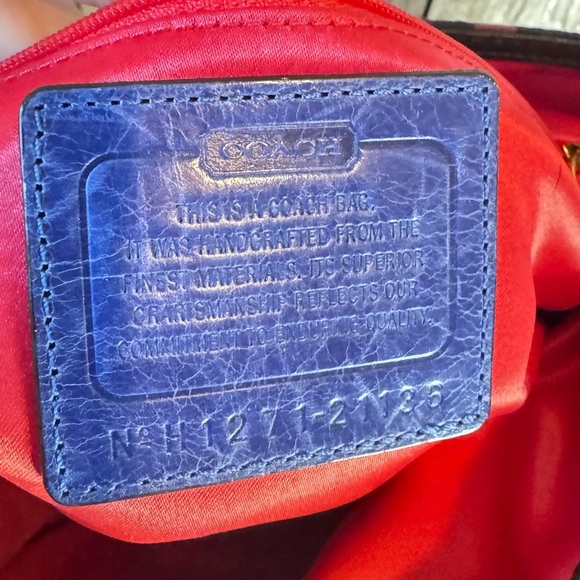 Coach Poppy Tartan C Signature Design Navy/ Pink Plaid Handbag - Picture 4 of 16